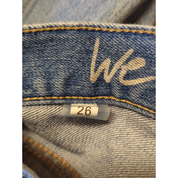 We The Free Jeans Womens 26 Blue Denim High Rise Button Fly Distressed Raw Hem - Picture 10 of 12